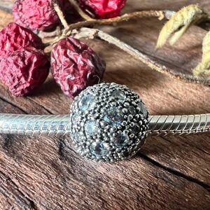 Authentic Pandora Charm Cosmic Stars Clip with Clear Zirconia Studded White CZ